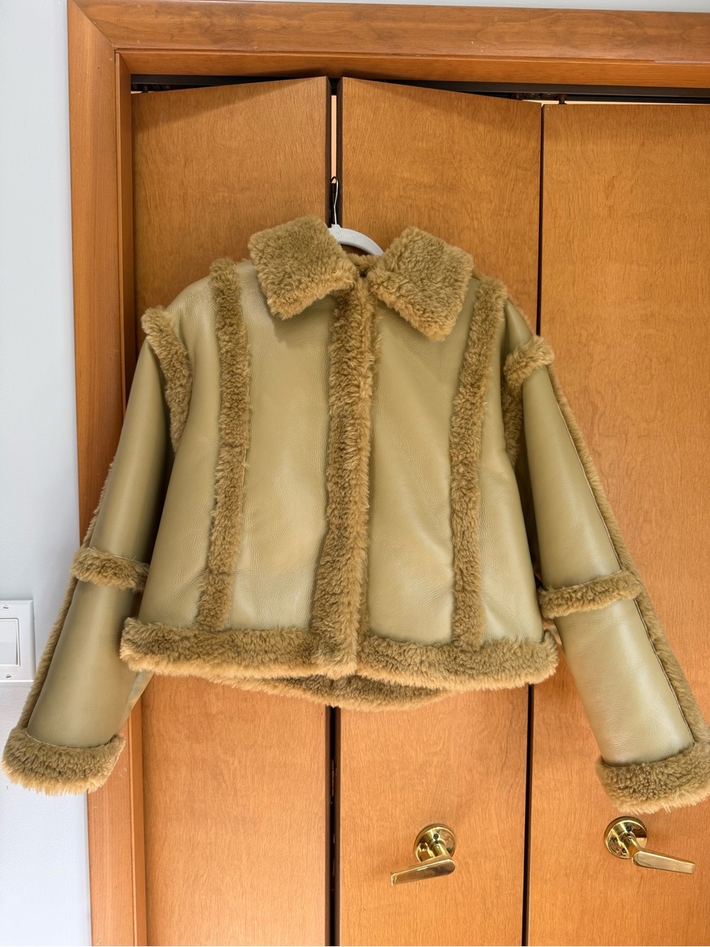 Stand Studio Camel Shearling Jacket